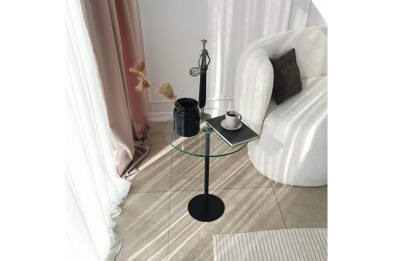 Sohvapöytä Mesjö 40x50x40 cm Pyöreä - Musta - Huonekalut - Pöytä & ruokailuryhmä - Sohvapöytä