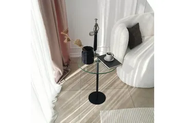 Sohvapöytä Mesjö 40x50x40 cm Pyöreä - Musta - Huonekalut - Pöytä & ruokailuryhmä - Sohvapöytä