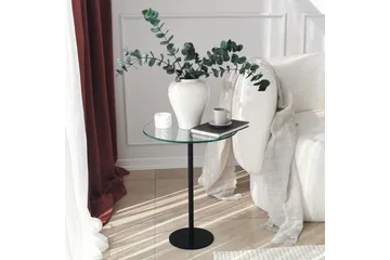 Sohvapöytä Mesjö 40x50x40 cm Pyöreä - Musta - Huonekalut - Pöytä & ruokailuryhmä - Sohvapöytä