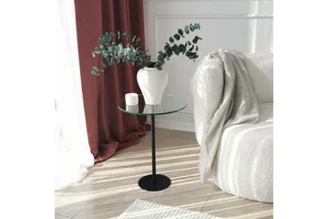 Sohvapöytä Mesjö 40x50x40 cm Pyöreä - Musta - Huonekalut - Pöytä & ruokailuryhmä - Sohvapöytä