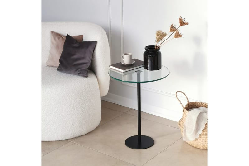 Sohvapöytä Mesjö 40x50x40 cm Pyöreä - Musta - Huonekalut - Pöytä & ruokailuryhmä - Sohvapöytä
