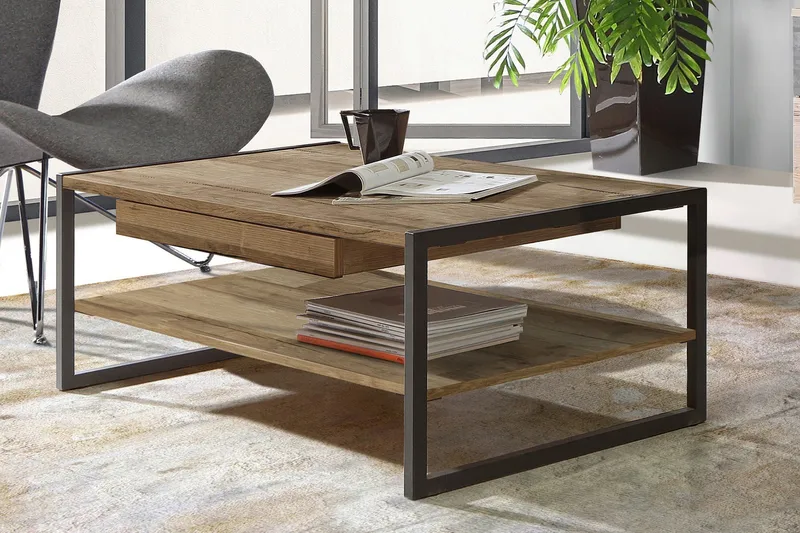 Sohvapöytä Mesne 111 cm - Ruskea - Huonekalut - Pöytä & ruokailuryhmä - Sohvapöytä