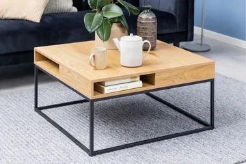 Sohvapöytä Mogumber 80x80 cm - Luonnollinen - Huonekalut - Pöytä & ruokailuryhmä - Sohvapöytä - Sohvapöytä säilytystilalla