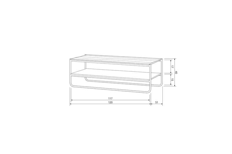 Sohvapöytä Moti 120 cm - Natural - Sohvapöytä