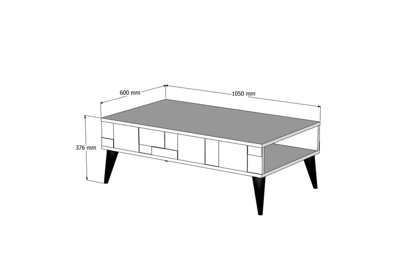 Sohvapöytä Moyano 105 cm - Tummanruskea/Valkoinen - Sohvapöytä