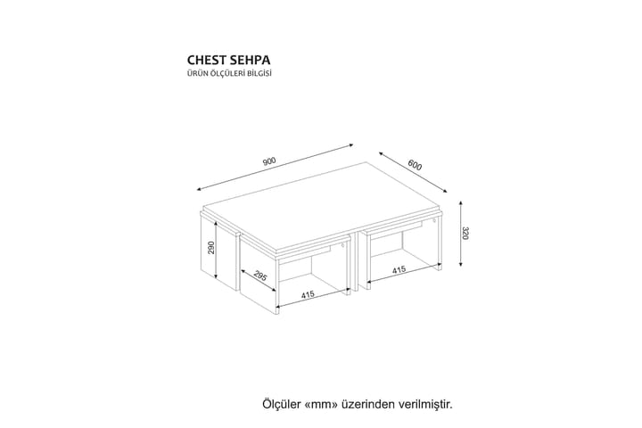 Sohvapöytä Muoi 90 cm - Valkoinen - Sohvapöytä