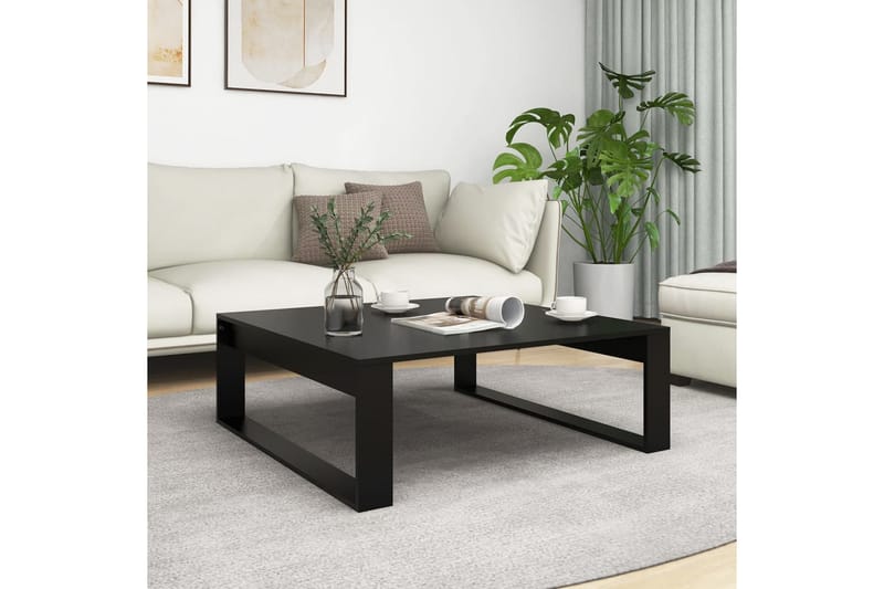 Sohvapöytä musta 100x100x35 cm lastulevy - Musta - Huonekalut - Pöytä & ruokailuryhmä - Sohvapöytä