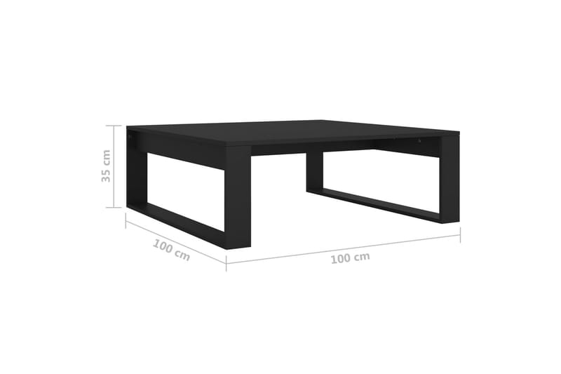 Sohvapöytä musta 100x100x35 cm lastulevy - Musta - Huonekalut - Pöytä & ruokailuryhmä - Sohvapöytä