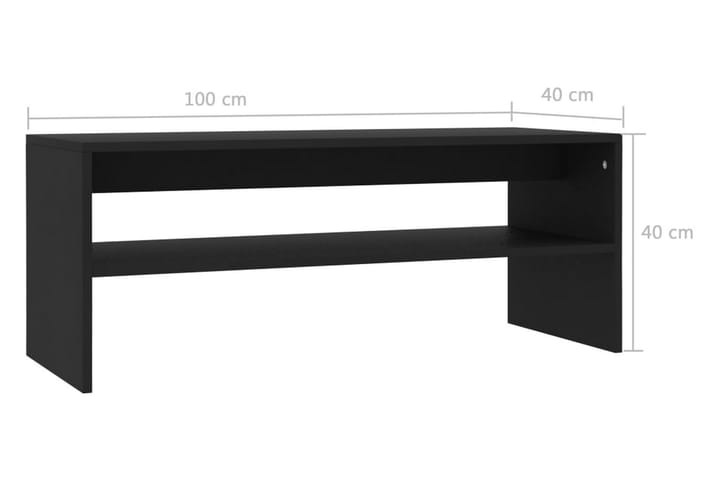 Sohvapöytä musta 100x40x40 cm lastulevy - Musta - Sohvapöytä