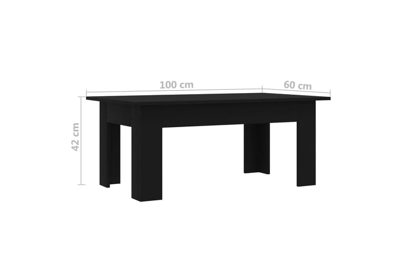 Sohvapöytä musta 100x60x42 cm lastulevy - Musta - Huonekalut - Pöytä & ruokailuryhmä - Sohvapöytä