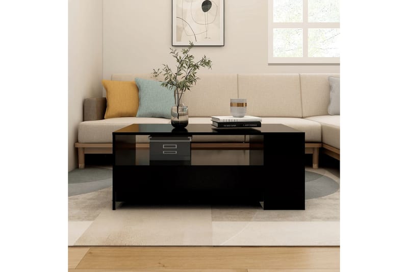 Sohvapöytä musta 102x55x42 cm tekninen puu - Musta - Huonekalut - Pöytä & ruokailuryhmä - Sohvapöytä