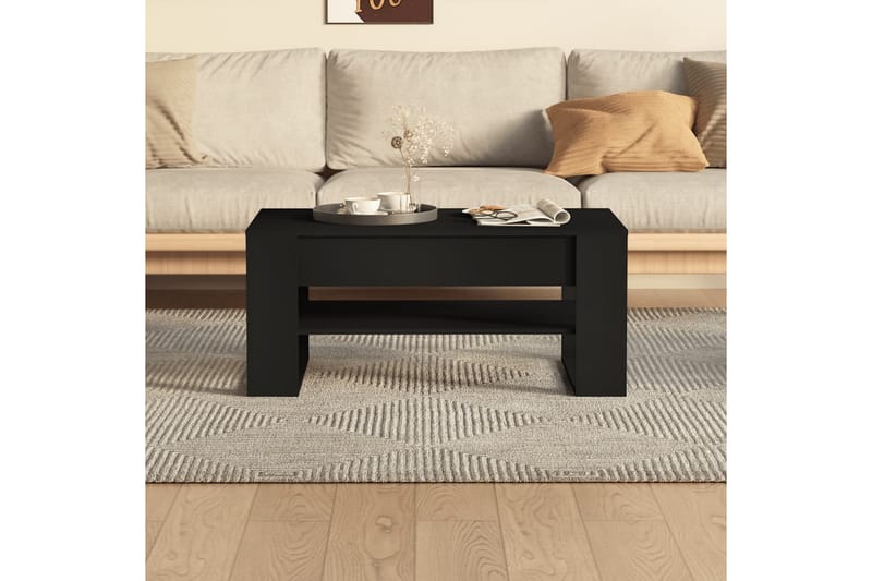 Sohvapöytä musta 102x55x45 cm tekninen puu - Musta - Huonekalut - Pöytä & ruokailuryhmä - Sohvapöytä