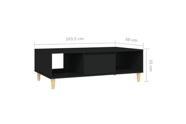 Sohvapöytä musta 103,5x60x35 cm lastulevy - Sohvapöytä