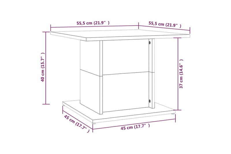 Sohvapöytä musta 55,5x55,5x40 cm lastulevy - Musta - Huonekalut - Pöytä & ruokailuryhmä - Sohvapöytä