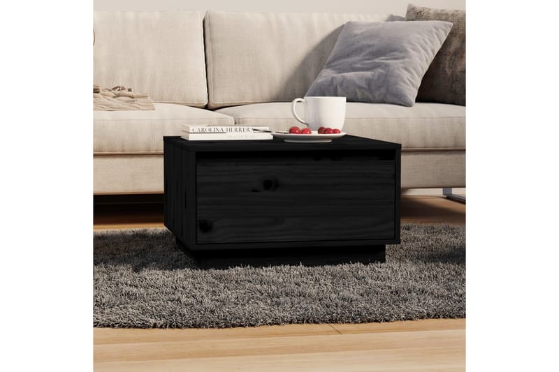 Sohvapöytä musta 55x56x32 cm täysi mänty - Musta - Huonekalut - Pöytä & ruokailuryhmä - Sohvapöytä