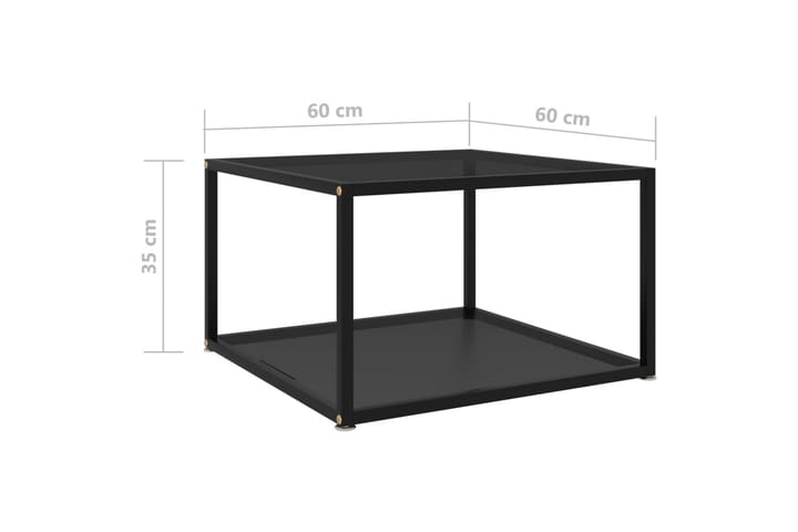 Sohvapöytä musta 60x60x35 cm karkaistu lasi - Musta - Sohvapöytä