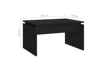Sohvapöytä musta 68x50x38 cm lastulevy - Musta - Huonekalut - Pöytä & ruokailuryhmä - Sohvapöytä