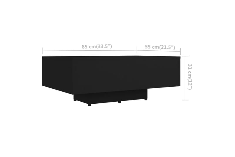 Sohvapöytä musta 85x55x31 cm lastulevy - Huonekalut - Pöytä & ruokailuryhmä - Sohvapöytä