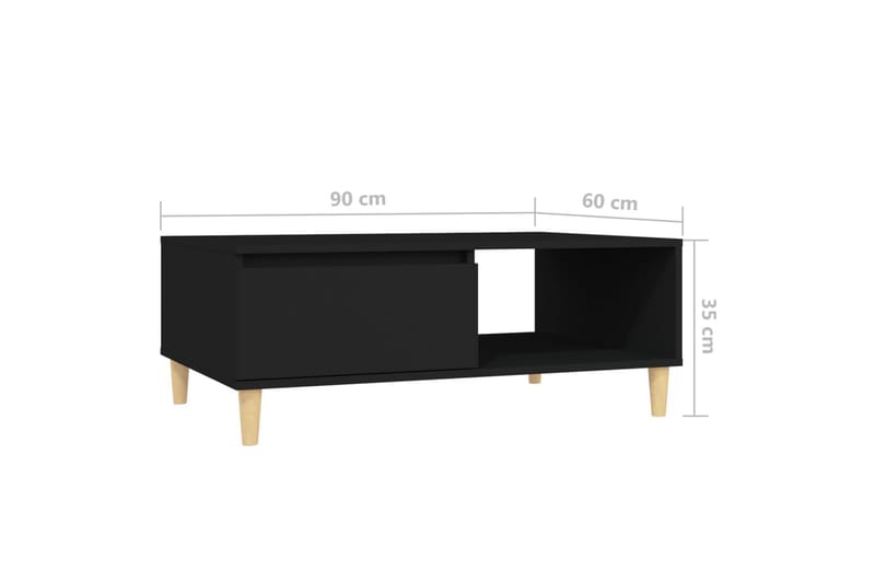Sohvapöytä musta 90x60x35 cm lastulevy - Musta - Huonekalut - Pöytä & ruokailuryhmä - Sohvapöytä