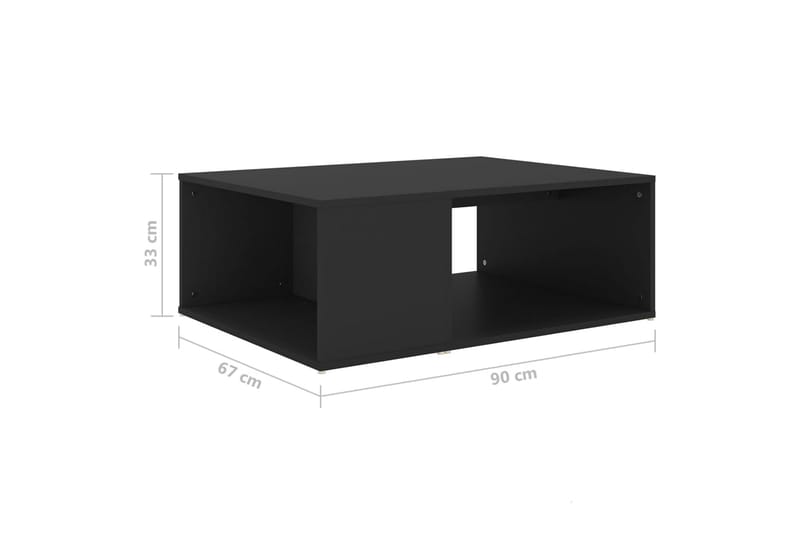 Sohvapöytä musta 90x67x33 cm lastulevy - Musta - Huonekalut - Pöytä & ruokailuryhmä - Sohvapöytä