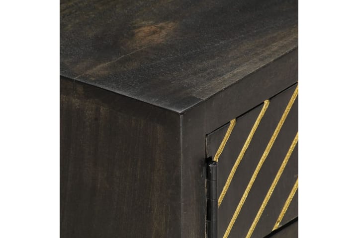 Sohvapöytä musta ja kulta 90x50x35 cm täysi mangopuu - Sohvapöytä