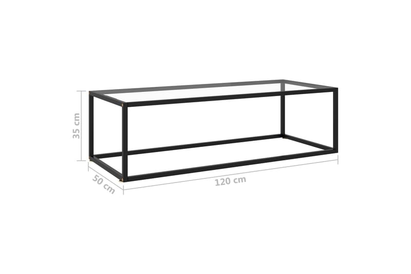 Sohvapöytä musta karkaistu lasi 120x50x35 cm - Musta - Huonekalut - Pöytä & ruokailuryhmä - Sohvapöytä