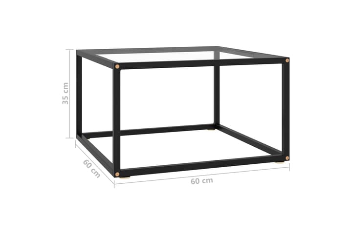 Sohvapöytä musta karkaistu lasi 60x60x35 cm - Musta - Sohvapöytä