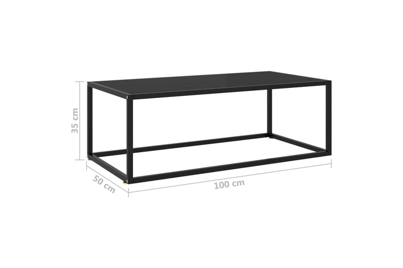 Sohvapöyt�ä musta mustalla lasilla 100x50x35 cm - Musta - Huonekalut - Pöytä & ruokailuryhmä - Sohvapöytä