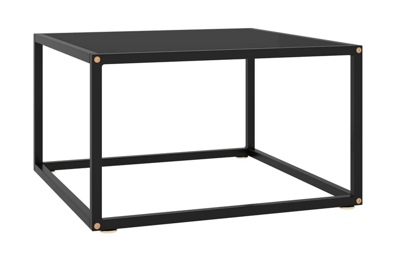 Sohvapöytä musta mustalla lasilla 60x60x35 cm - Musta - Huonekalut - Pöytä & ruokailuryhmä - Sohvapöytä