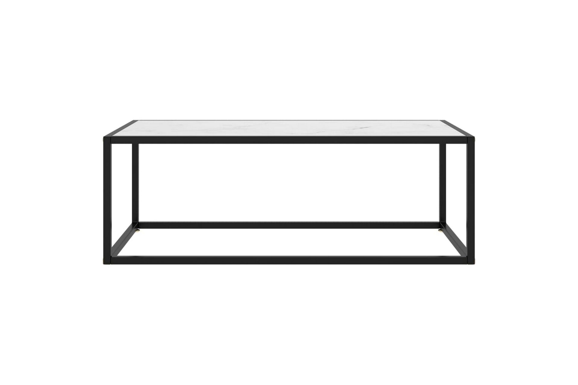 Sohvapöytä musta valkoisella marmorilasilla 100x50x35 cm - Musta - Huonekalut - Pöytä & ruokailuryhmä - Sohvapöytä