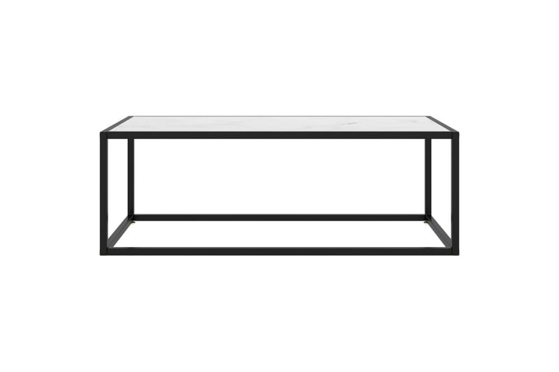 Sohvapöytä musta valkoisella marmorilasilla 100x50x35 cm - Musta - Huonekalut - Pöytä & ruokailuryhmä - Sohvapöytä