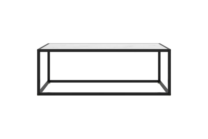Sohvapöytä musta valkoisella marmorilasilla 100x50x35 cm - Musta - Sohvapöytä