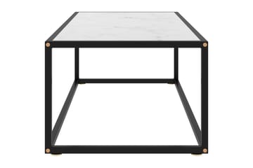 Sohvapöytä musta valkoisella marmorilasilla 100x50x35 cm - Musta - Huonekalut - Pöytä & ruokailuryhmä - Sohvapöytä
