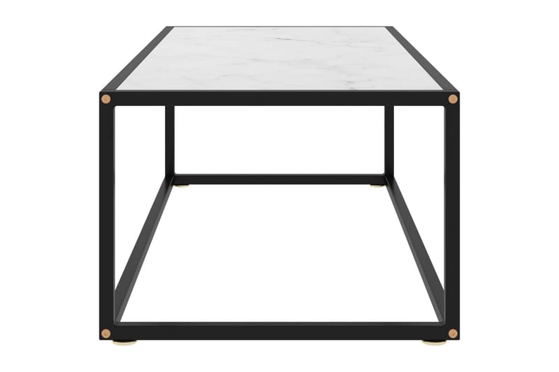 Sohvapöytä musta valkoisella marmorilasilla 100x50x35 cm - Musta - Huonekalut - Pöytä & ruokailuryhmä - Sohvapöytä