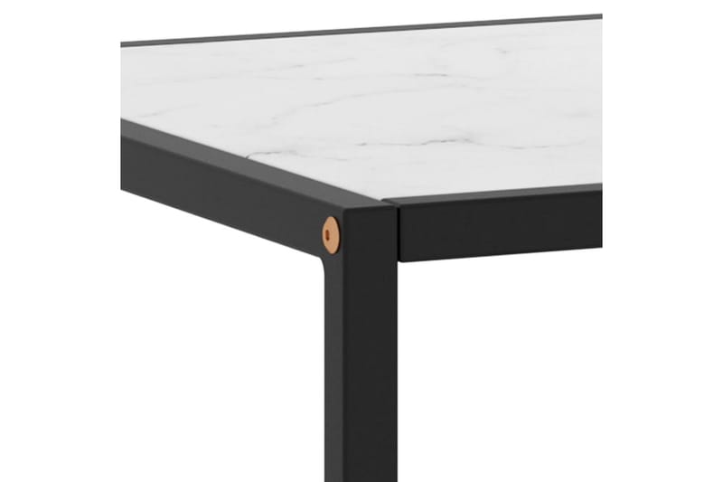 Sohvapöytä musta valkoisella marmorilasilla 100x50x35 cm - Musta - Huonekalut - Pöytä & ruokailuryhmä - Sohvapöytä