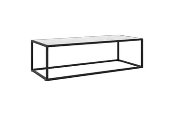 Sohvapöytä musta valkoisella marmorilasilla 120x50x35 cm - Musta - Huonekalut - Pöytä & ruokailuryhmä - Sohvapöytä