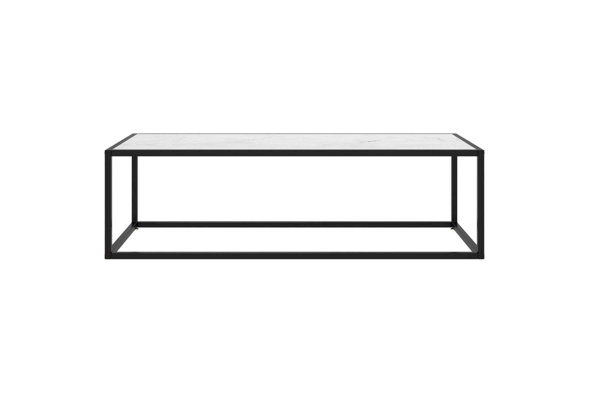 Sohvapöytä musta valkoisella marmorilasilla 120x50x35 cm - Musta - Huonekalut - Pöytä & ruokailuryhmä - Sohvapöytä