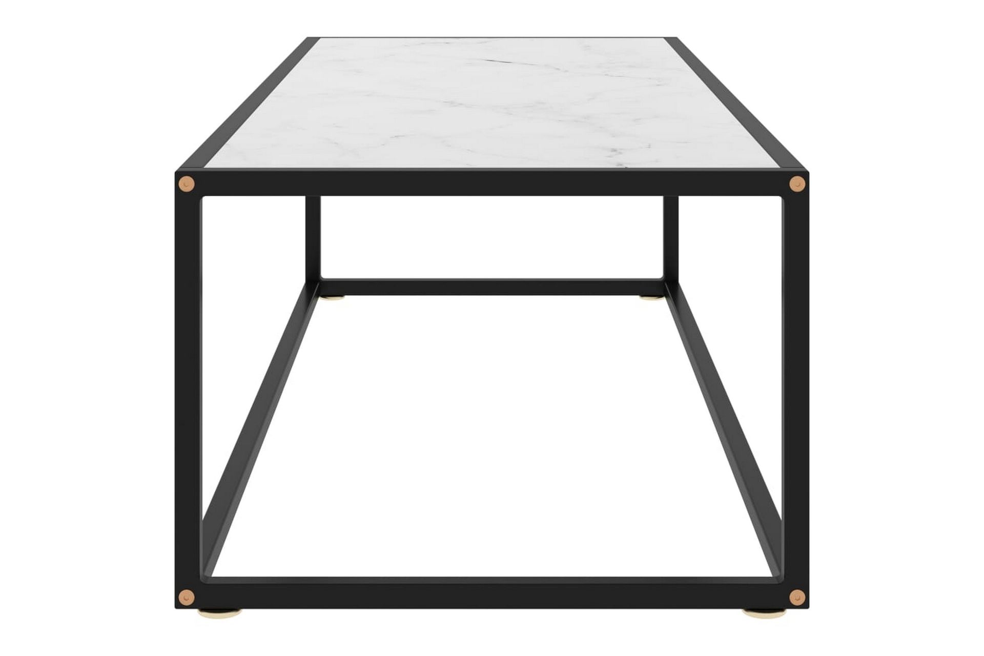 Sohvapöytä musta valkoisella marmorilasilla 120x50x35 cm - Musta - Huonekalut - Pöytä & ruokailuryhmä - Sohvapöytä