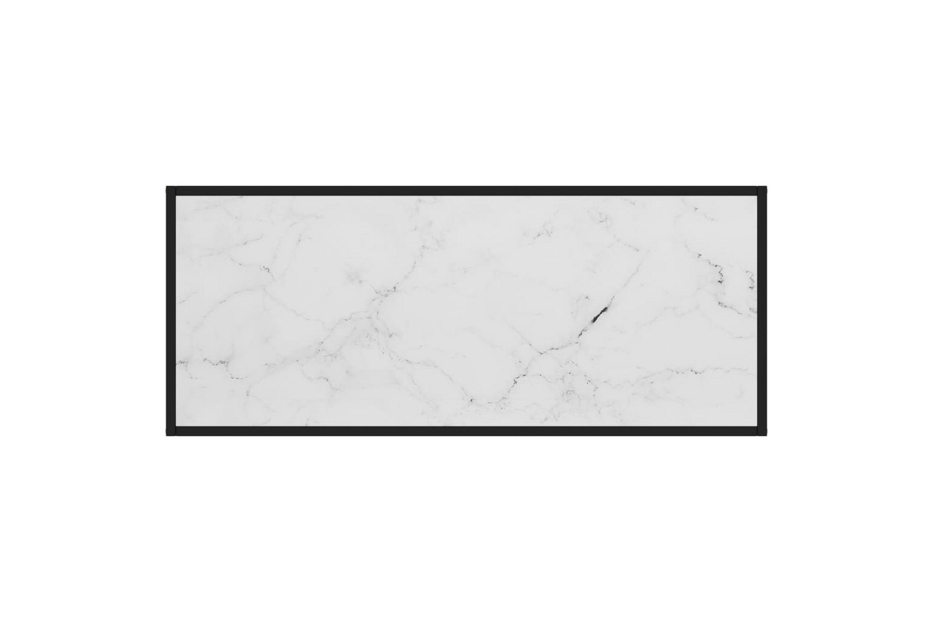 Sohvapöytä musta valkoisella marmorilasilla 120x50x35 cm - Musta - Huonekalut - Pöytä & ruokailuryhmä - Sohvapöytä