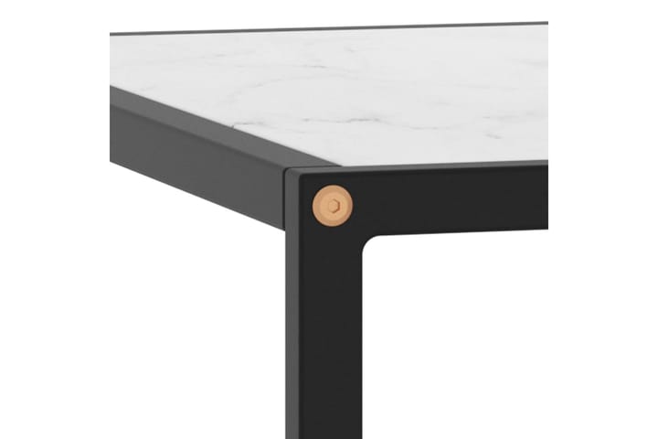 Sohvapöytä musta valkoisella marmorilasilla 60x60x35 cm - Musta - Sohvapöytä