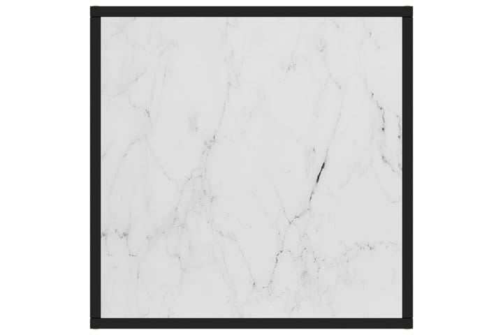Sohvapöytä musta valkoisella marmorilasilla 60x60x35 cm - Musta - Sohvapöytä