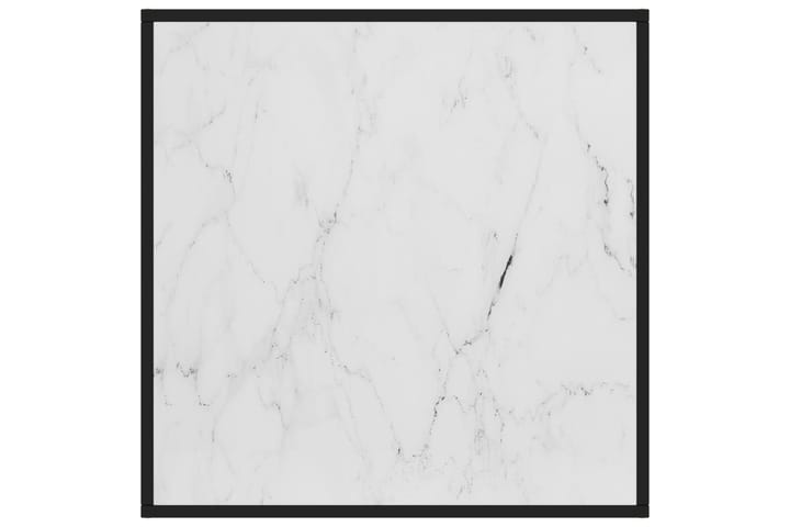 Sohvapöytä musta valkoisella marmorilasilla 80x80x35 cm - Musta - Sohvapöytä