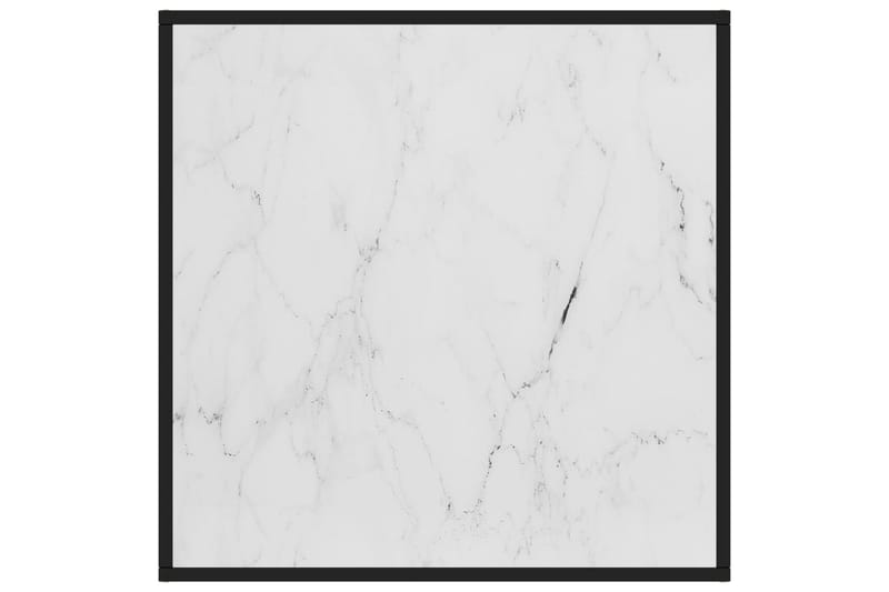 Sohvapöytä musta valkoisella marmorilasilla 80x80x35 cm - Musta - Huonekalut - Pöytä & ruokailuryhmä - Sohvapöytä
