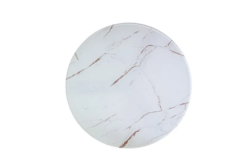 Sohvapöytä NagaKehys 80 cm Pyöreä Marmorikuvio - Valkoinen/Musta - Huonekalut - Pöytä & ruokailuryhmä - Sohvapöytä