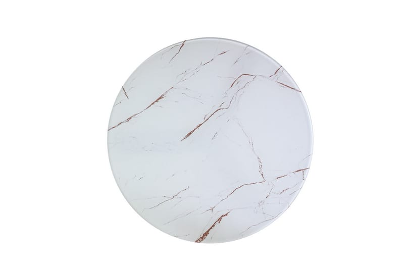Sohvapöytä NagaKehys 80 cm Pyöreä Marmorikuvio - Valkoinen/Musta - Huonekalut - Pöytä & ruokailuryhmä - Sohvapöytä