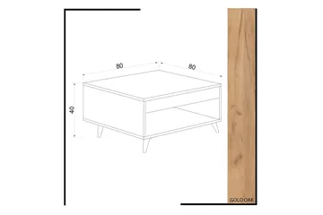 Sohvapöytä Naidaj 80 cm Säilytyksellä Laatikko+Hylly - Puu/Valkoinen - Huonekalut - Pöytä & ruokailuryhmä - Sohvapöytä - Sohvapöytä säilytystilalla