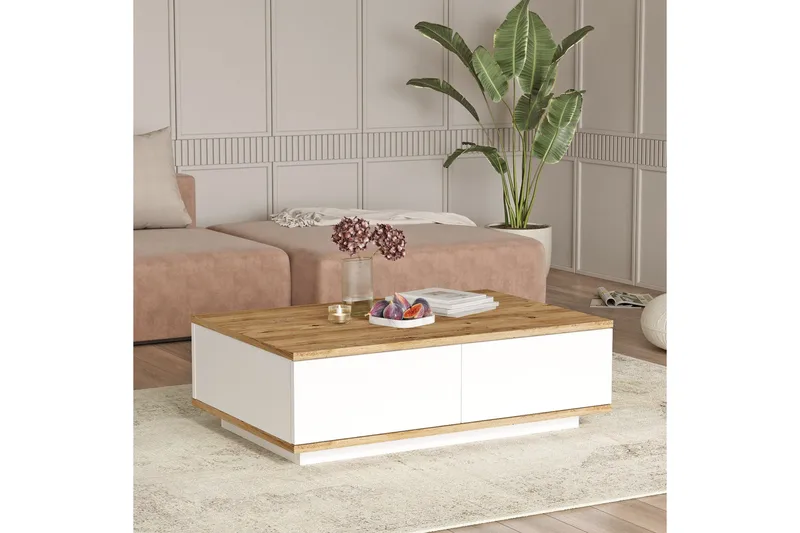 Sohvapöytä Najar 90 cm - Ruskea/Valkoinen - Huonekalut - Pöytä & ruokailuryhmä - Sohvapöytä
