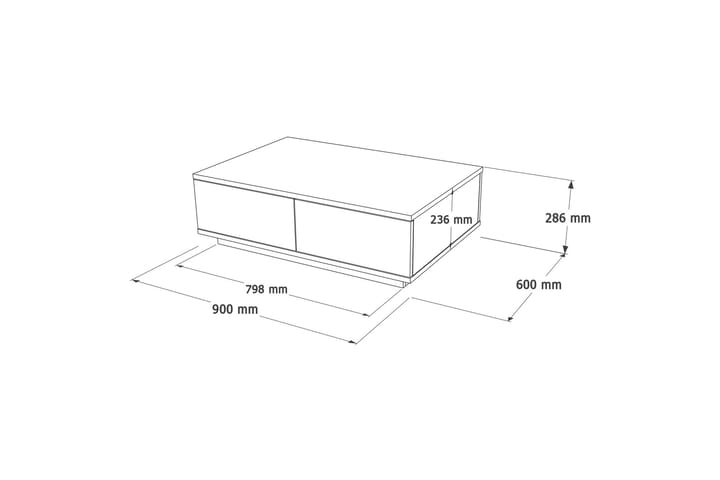 Sohvapöytä Najar 90 cm - Ruskea/Valkoinen - Sohvapöytä