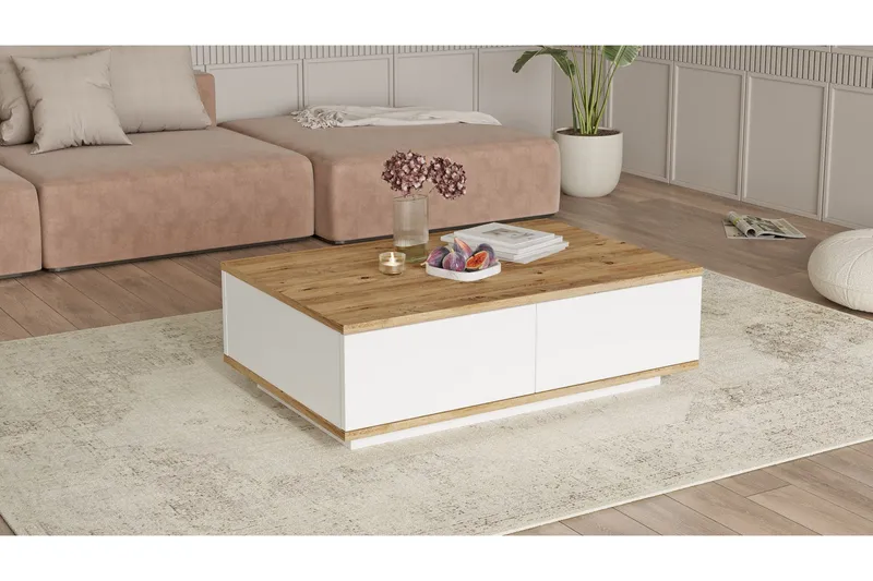 Sohvapöytä Najar 90 cm - Ruskea/Valkoinen - Huonekalut - Pöytä & ruokailuryhmä - Sohvapöytä