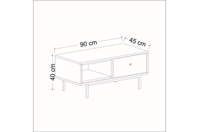 Sohvapöytä Naturelia 90 cm Säilytyksellä Hylly+Ovi - Antrasiitti/Musta - Huonekalut - Pöytä & ruokailuryhmä - Sohvapöytä